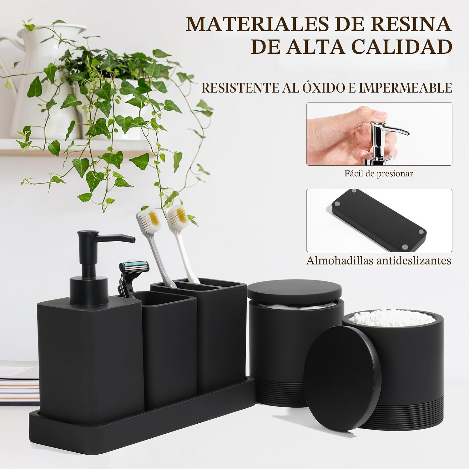 YMXYJM Juego de accesorios de baño, juego de baño de 6 piezas con s...