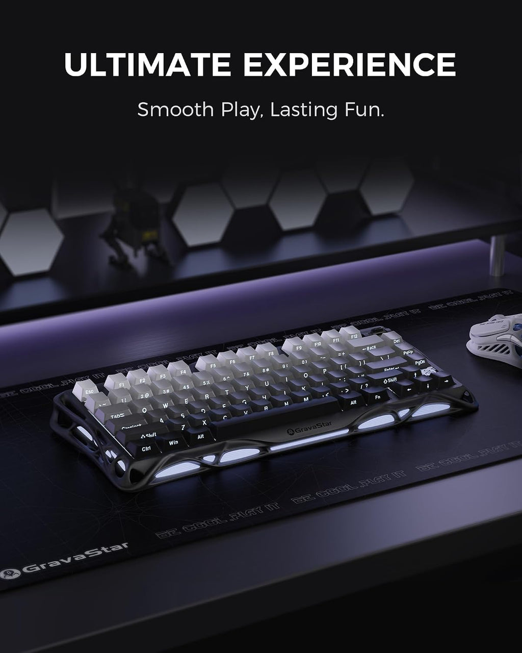 GravaStar Mercury K1 75% teclado mecánico inalámbrico para juegos,...