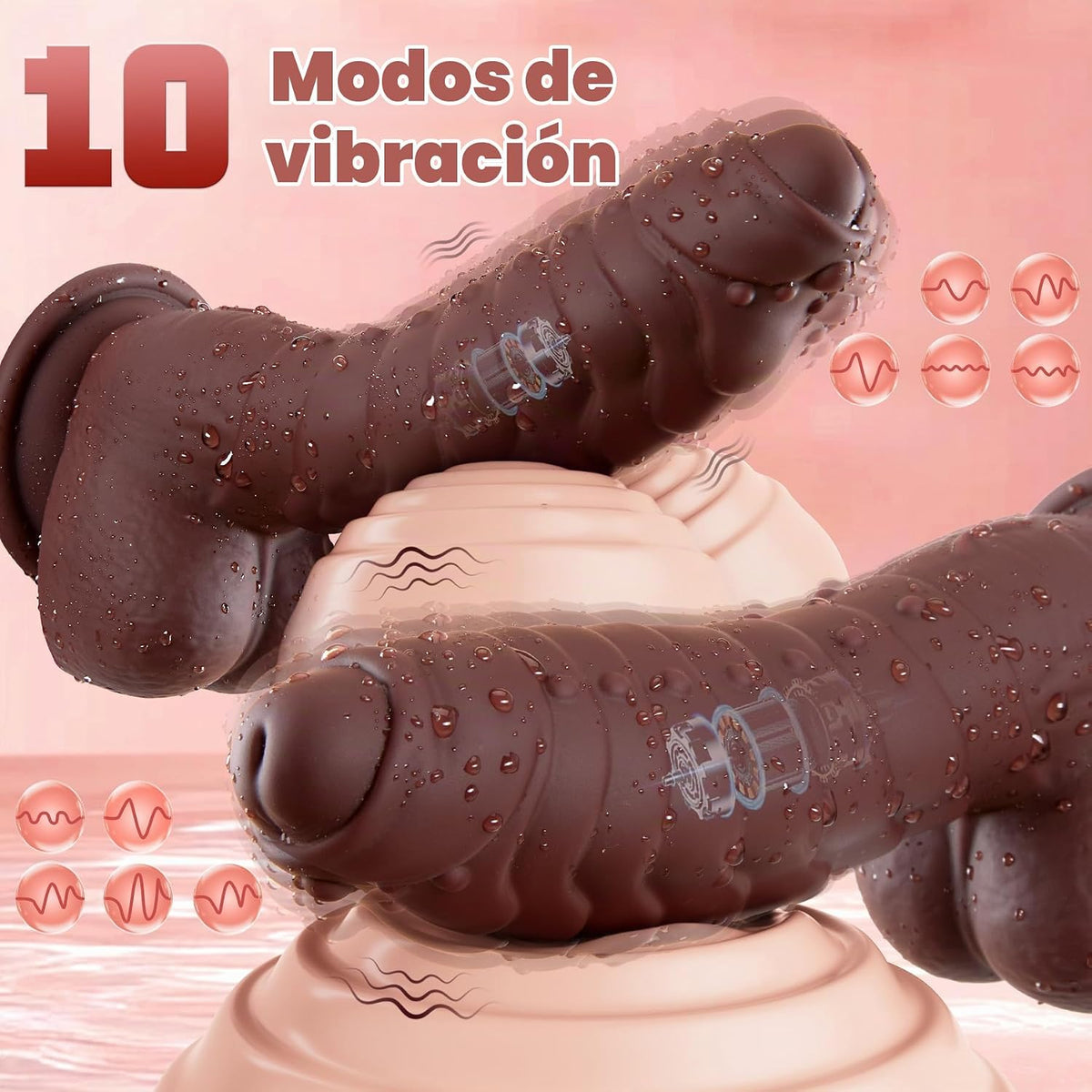 Juguetes sexuales Vibrador realista de silicona suave con ventosa f...