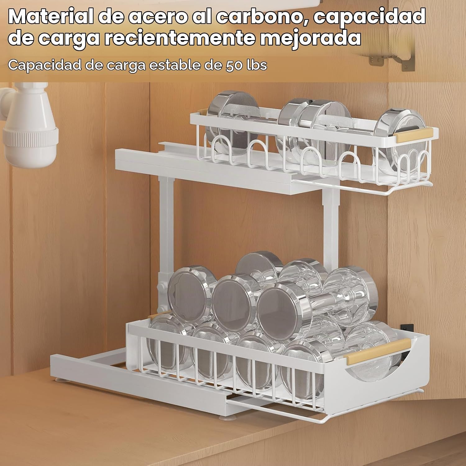Aekenr Organizador y almacenamiento para debajo del fregadero para...