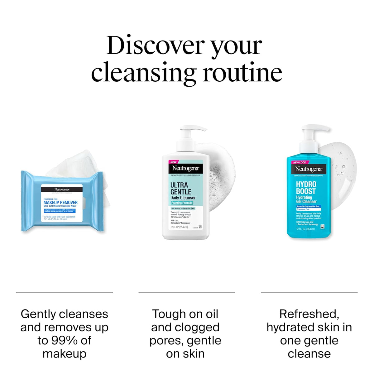 Neutrogena Toallitas desmaquillantes, sin fragancia, 2 paquetes de...