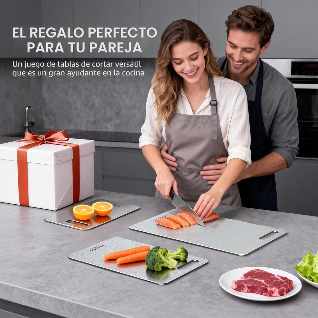 Juego de 3 tablas de cortar de titanio, 100% titanio puro, tabla de...