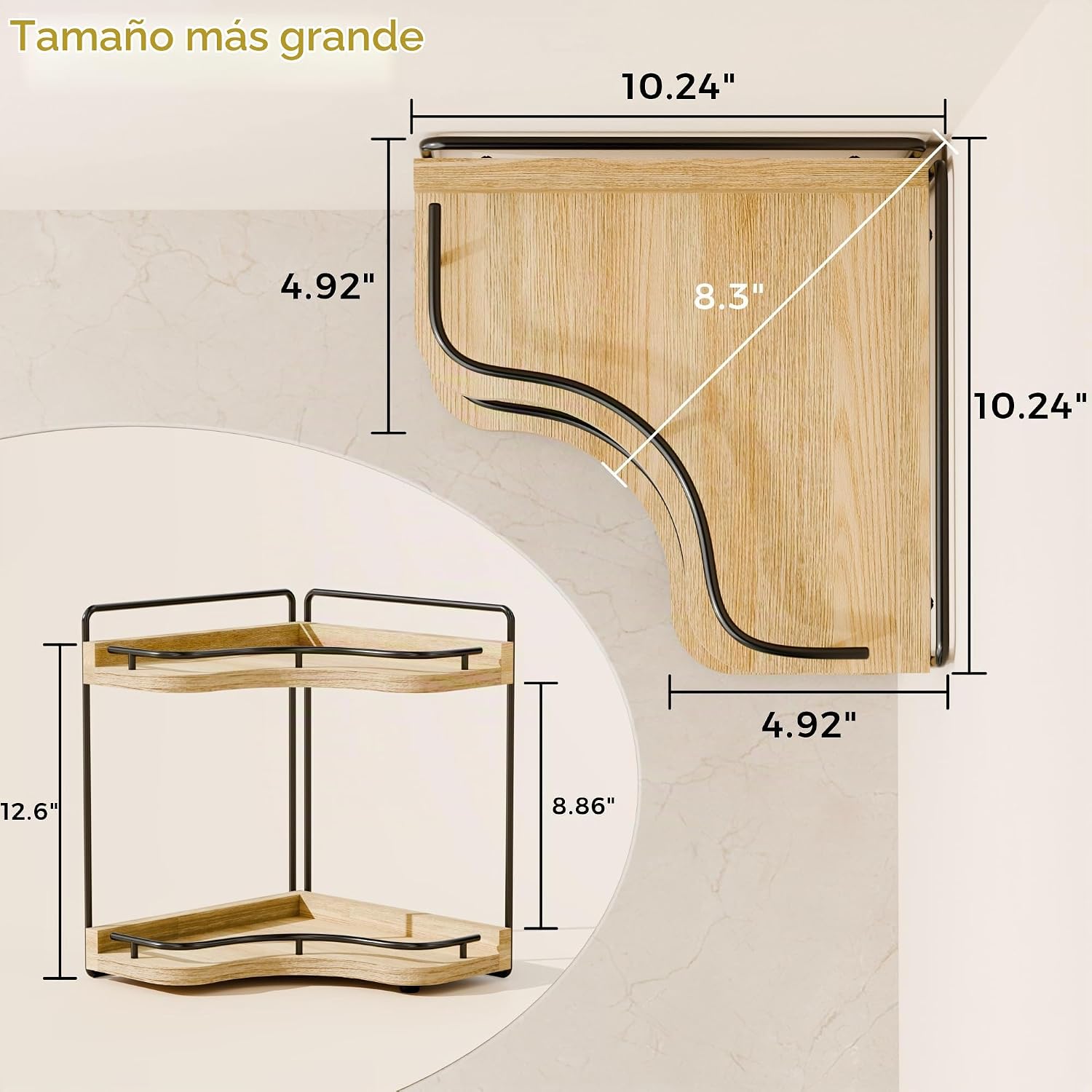 Naeqieo Organizador esquinero de 2 niveles para encimera de baño, e...
