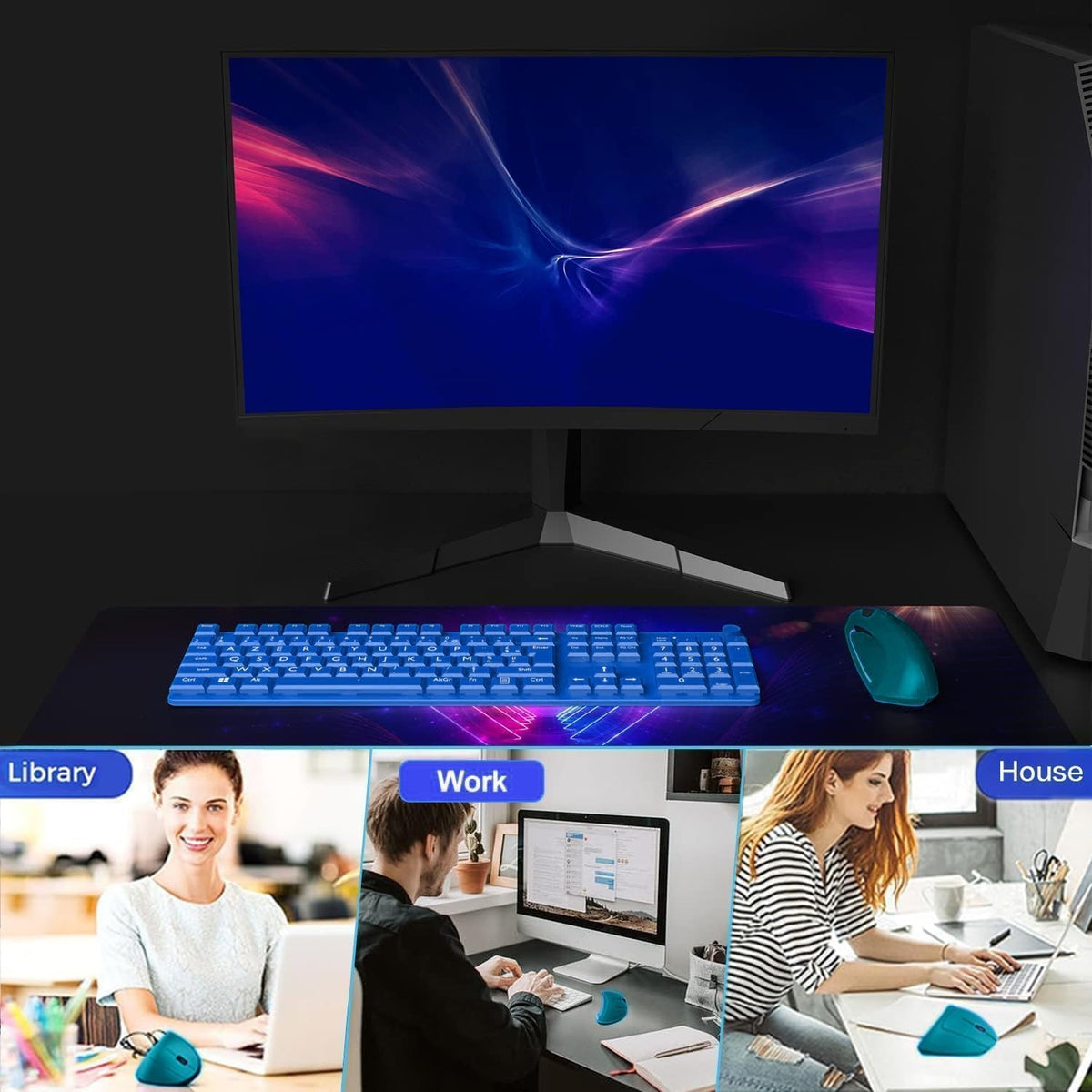 Lhome Ratón vertical inalámbrico 2.4G, Ratones ópticos ergonómicos...