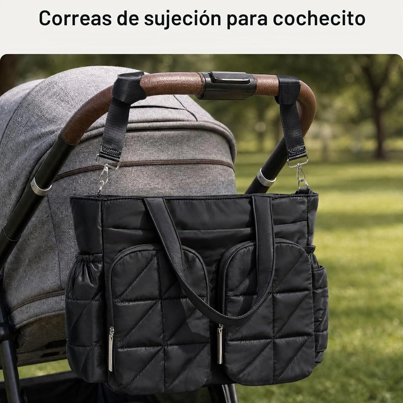 TOPEAST Bolsa de pañales, bolsa acolchada para bebé con bolsillos a...