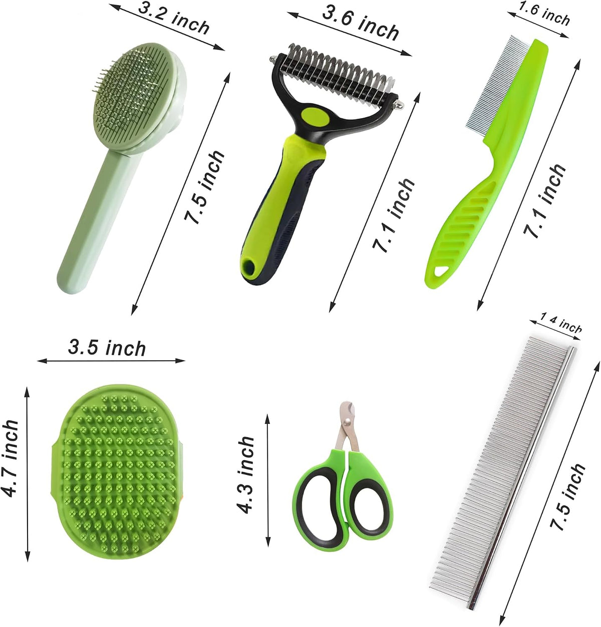 POSAPET Kit de 6 herramientas de cepillo de aseo para gatos, desenr...