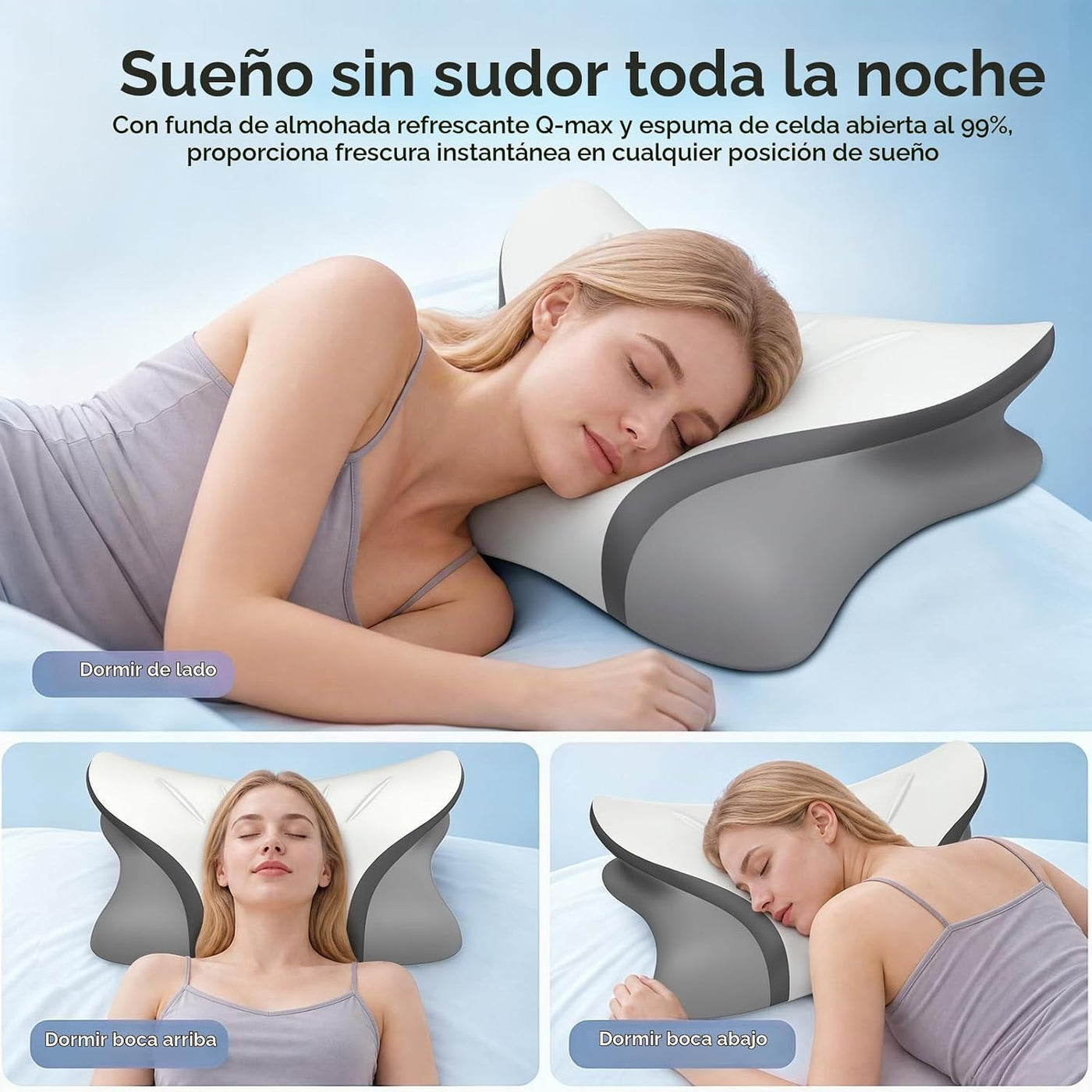 Almohada cervical para el cuello para aliviar el dolor, contorno er...