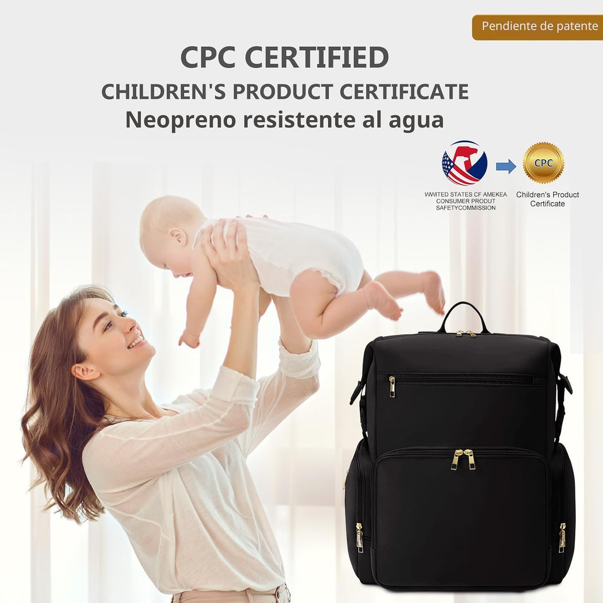 CEI-CEI Mochila de neopreno para pañales con cambiador, bolsas de m...