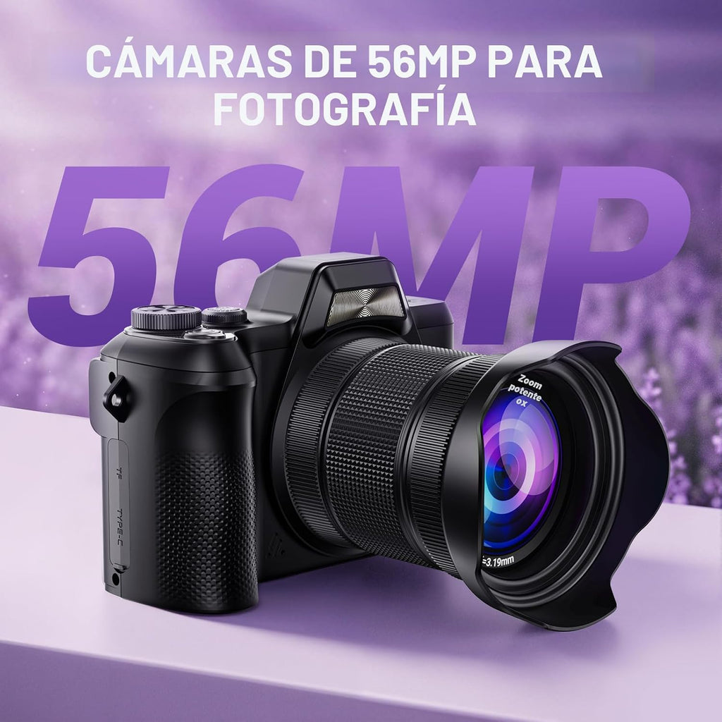 Cámara digital 4K para fotografía, cámara de vlogging de enfoque au...
