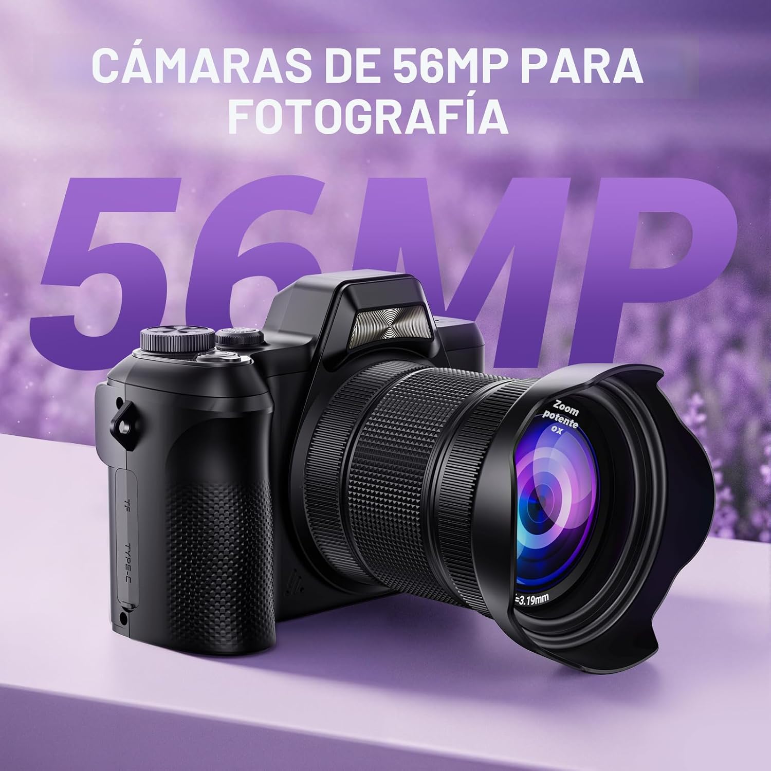 Cámara digital 4K para fotografía, cámara de vlogging de enfoque au...