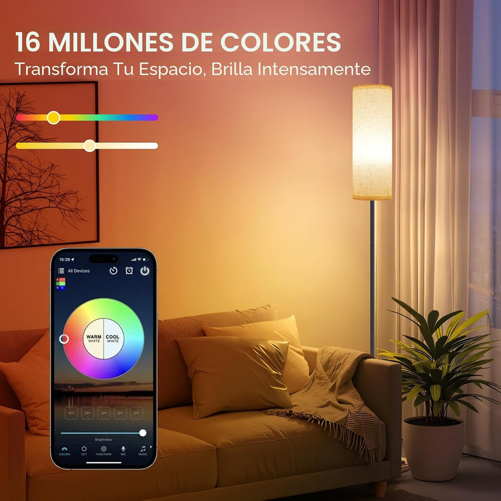 FRIDEKO HOME Lámpara de pie, iluminación ambiental que cambia de co...