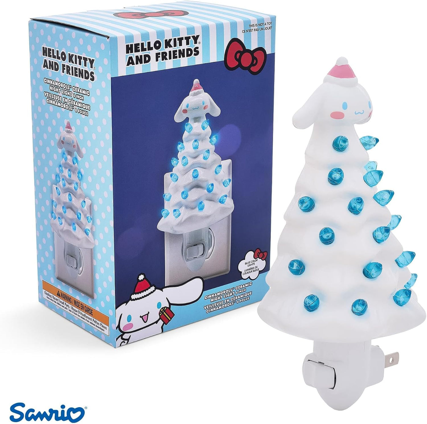 Ukonic Sanrio Cinnamoroll Enchufe de luz nocturna de árbol de Navid...