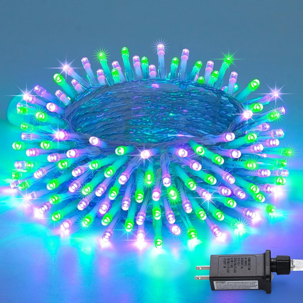 JMEXSUSS 200 luces LED moradas y verdes de Halloween para interiore...