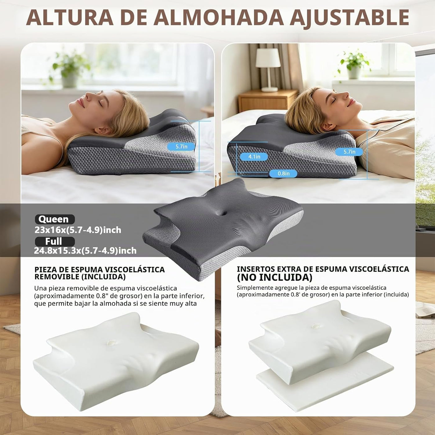 Rinkai-S Almohada cervical para el cuello para aliviar el dolor, al...