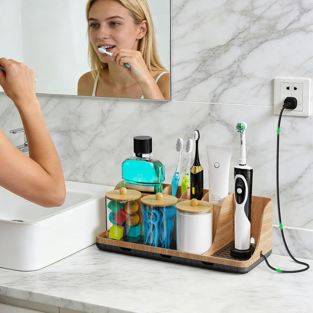 Juego de soporte para cepillos de dientes para baños con 3 soportes...