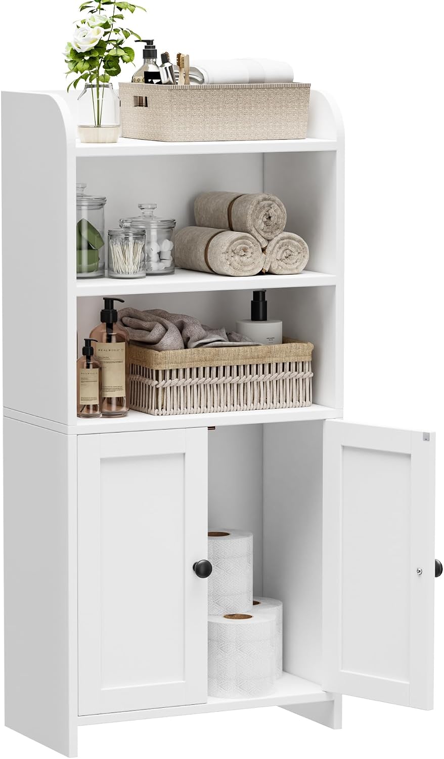 Homhedy Armario de almacenamiento de baño pequeño, almacenamiento i...