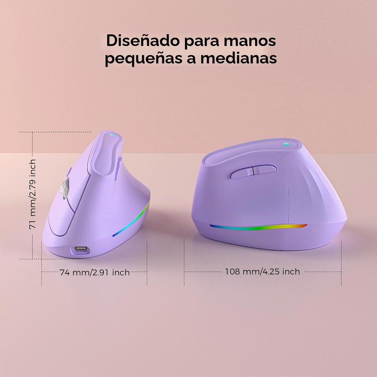 KYSONA Ratón ergonómico inalámbrico de 57°, mouse vertical, mouse d...