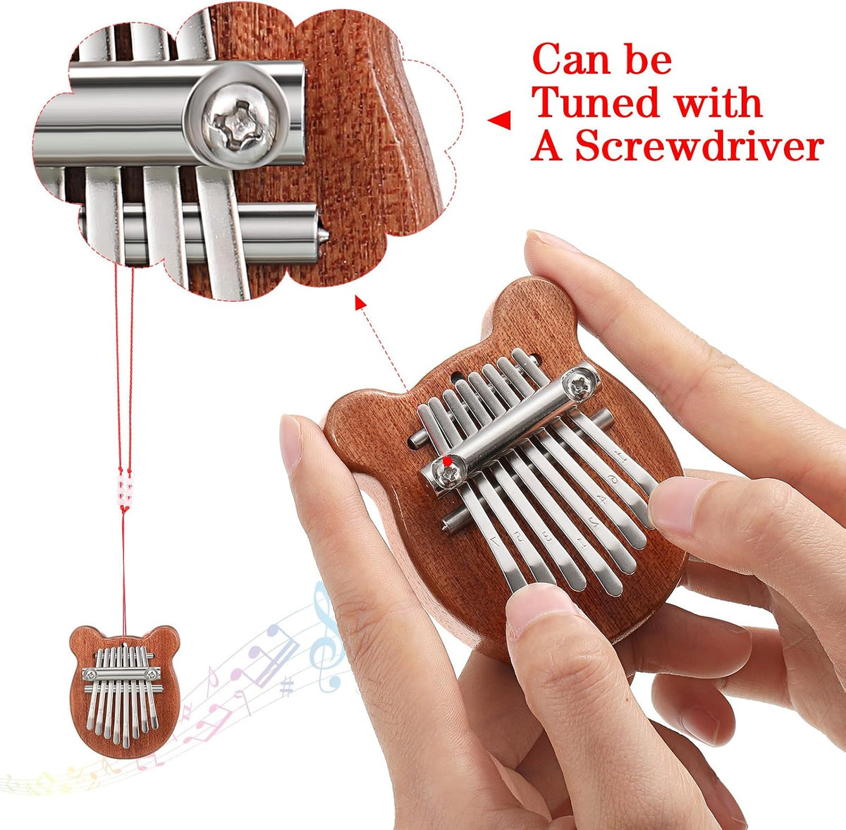 Kathfly Paquete de 15 mini Kalimba de 8 teclas, corazón de piano de...