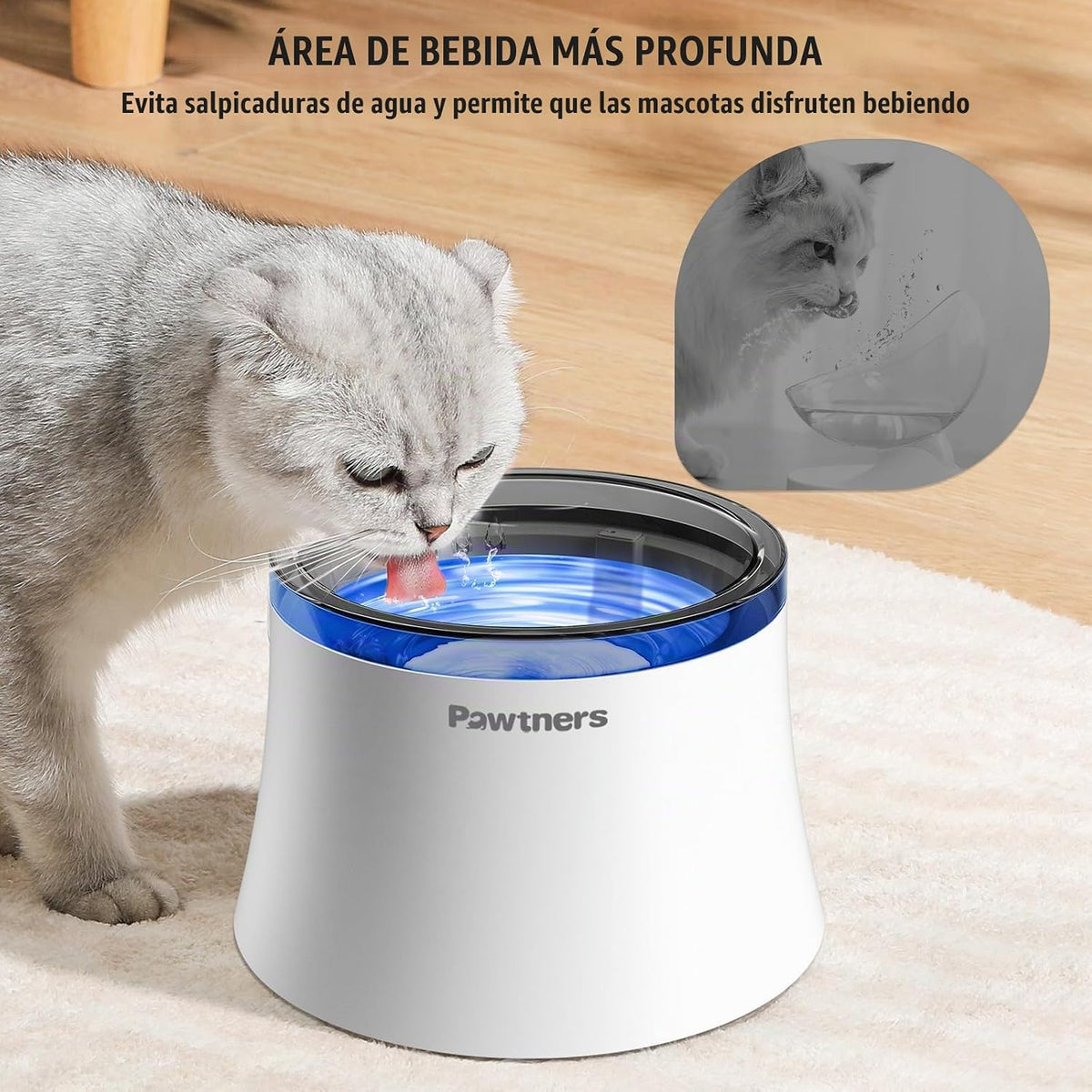 Pawtners Fuente de agua para perros, dispensador de agua para perro...