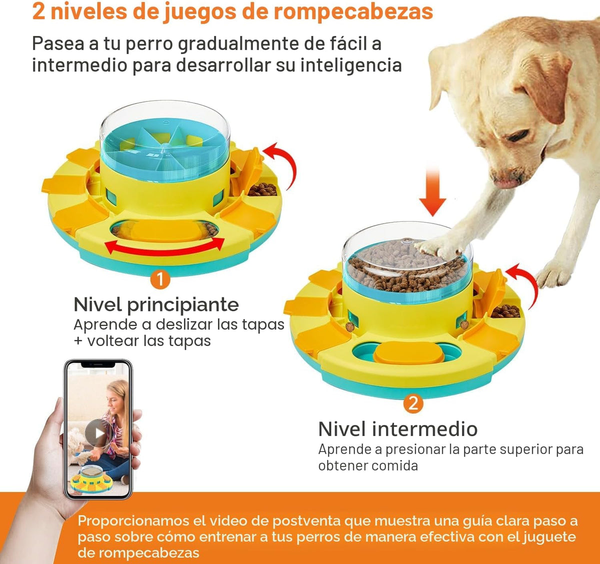 Potaroma Juguete Rompecabezas para Perros - 2 Niveles