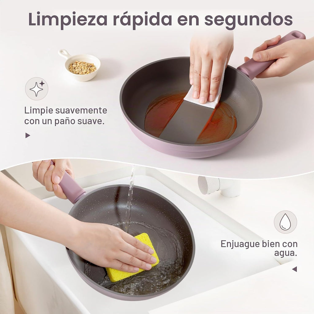 SENSARTE Juego de 20 ollas y sartenes antiadherentes, juego de uten...