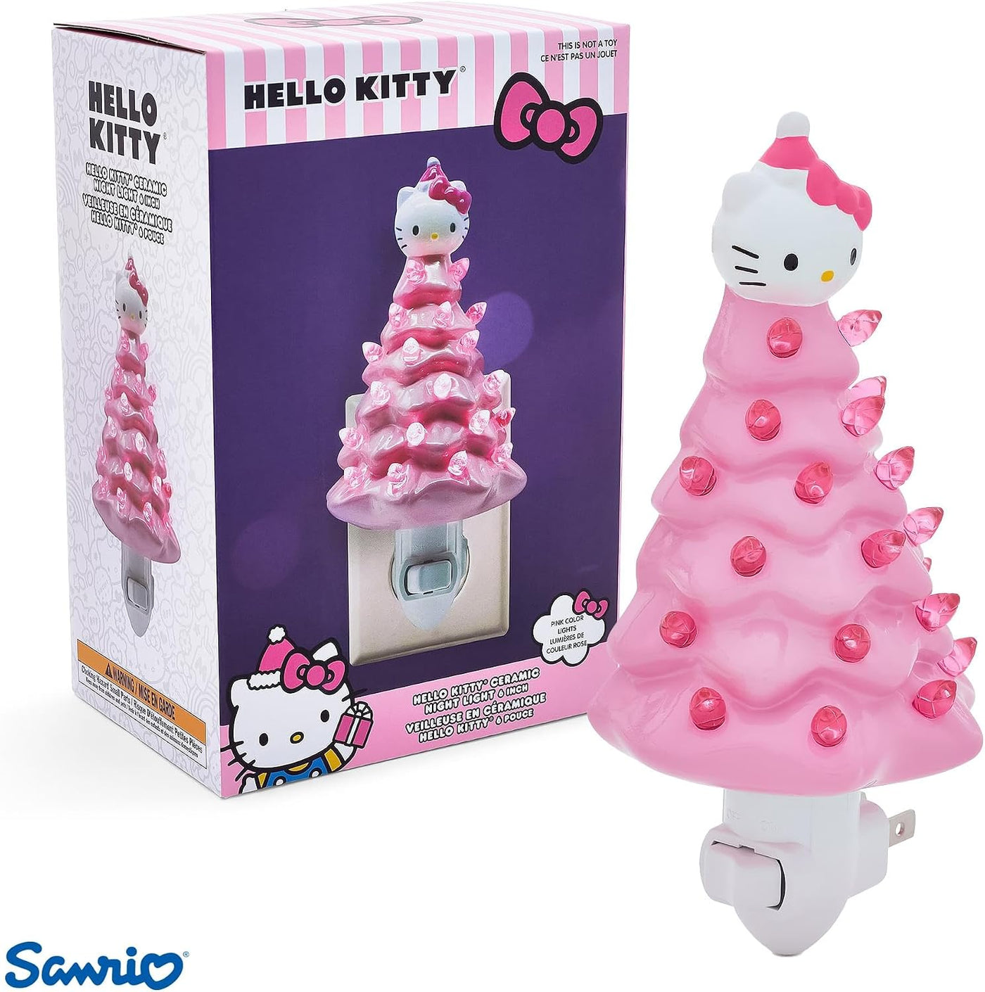 Ukonic Sanrio Hello Kitty Árbol de Navidad Rosa de Cerámica de 6 Pu...