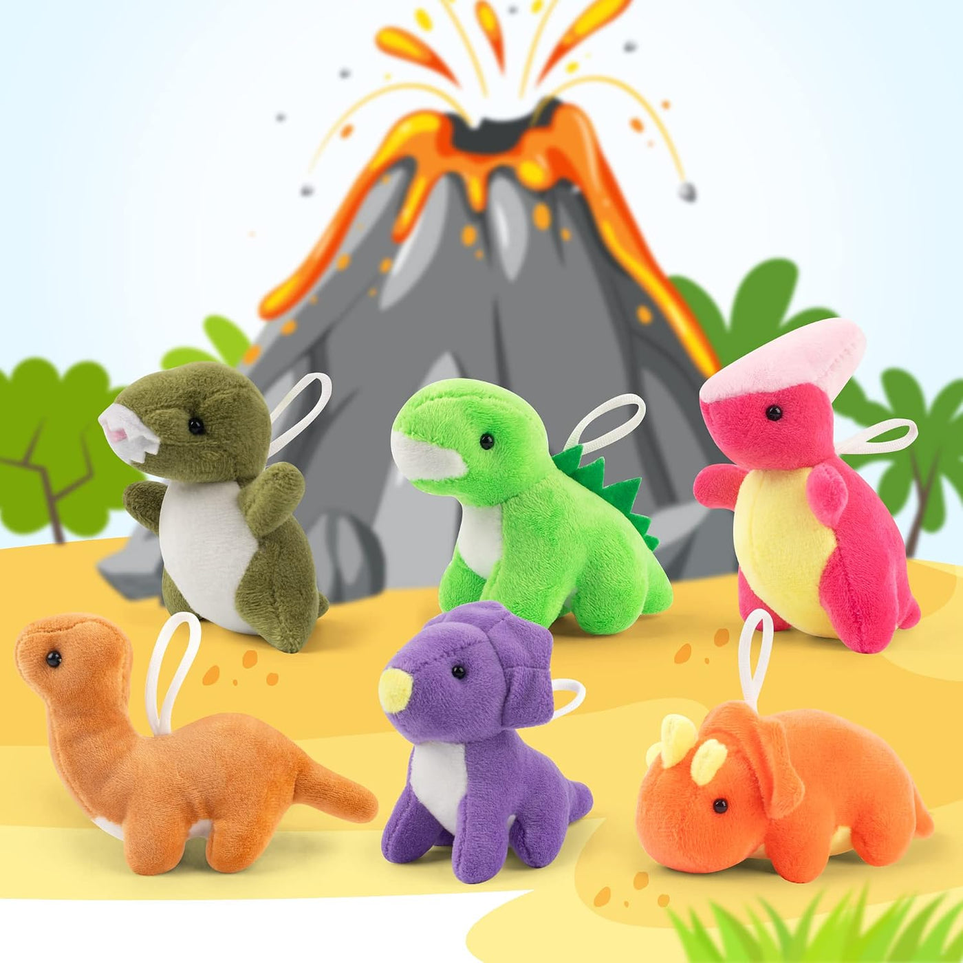 Mocoosy Juego de animales de peluche de dinosaurio pequeño, paquete...