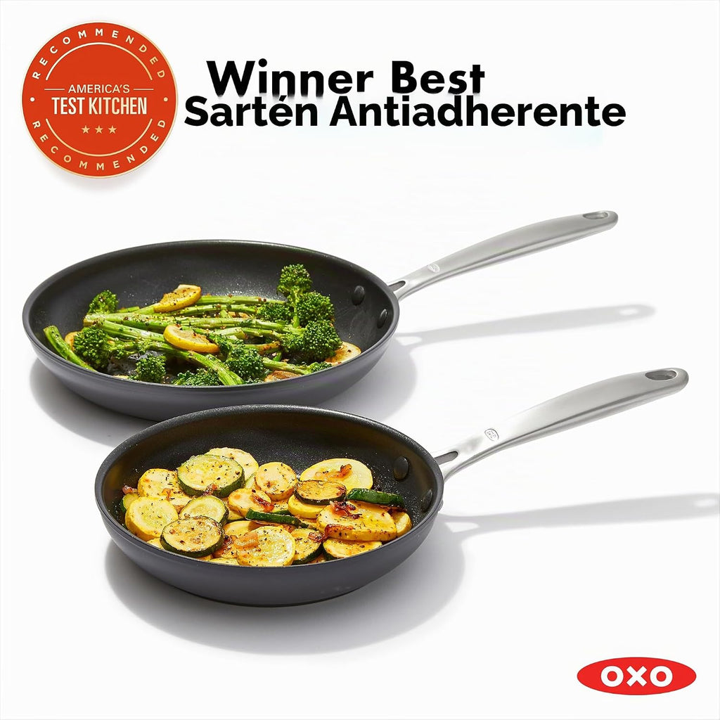 OXO Juego de sartenes mejoradas de 8 y 10 pulgadas, cerámica antiad...