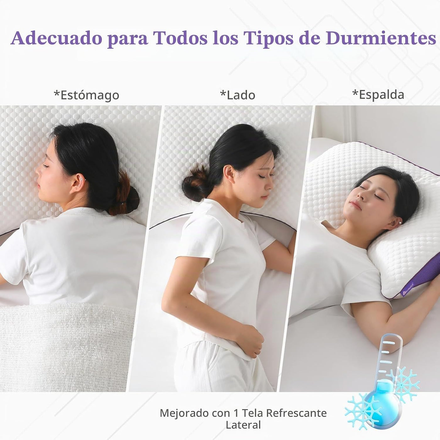 HOMELAB Almohadas ajustables de espuma viscoelástica triturada Cres...