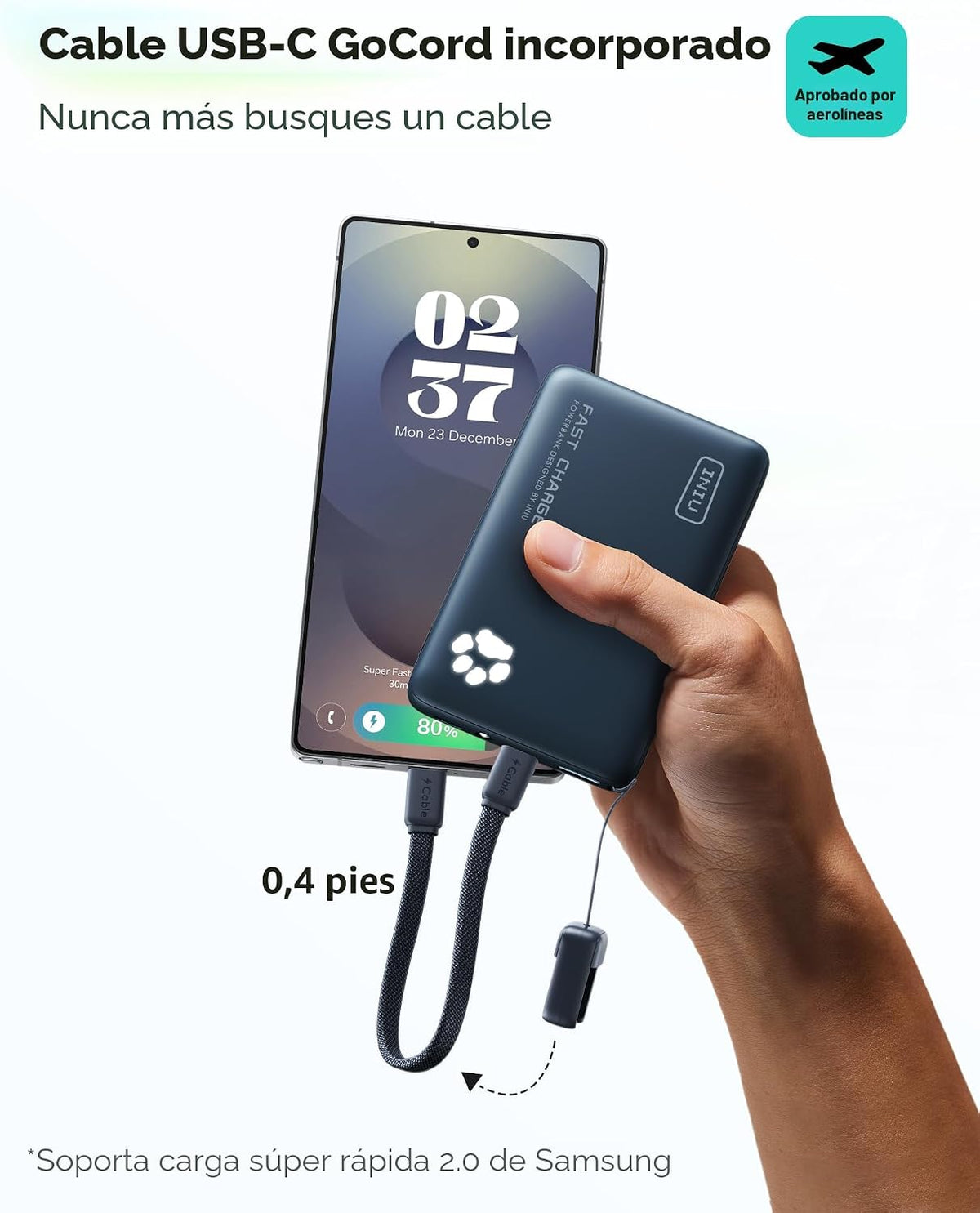 INIU cargador portátil de carga rápida de 10000mAh 45W, banco más p...