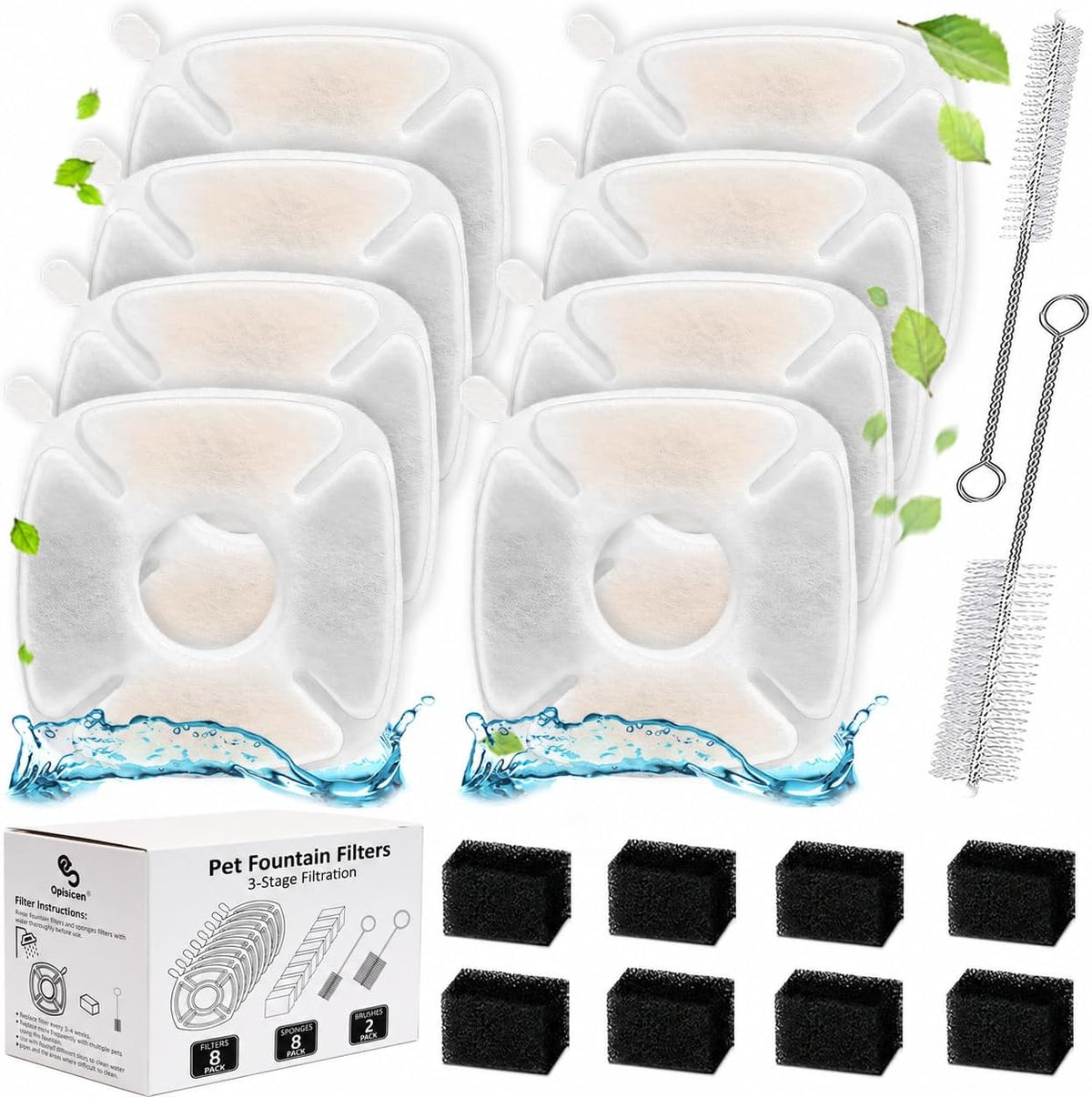 OPISICEN 18 piezas de filtros de fuente para gatos Reemplazo Compat...