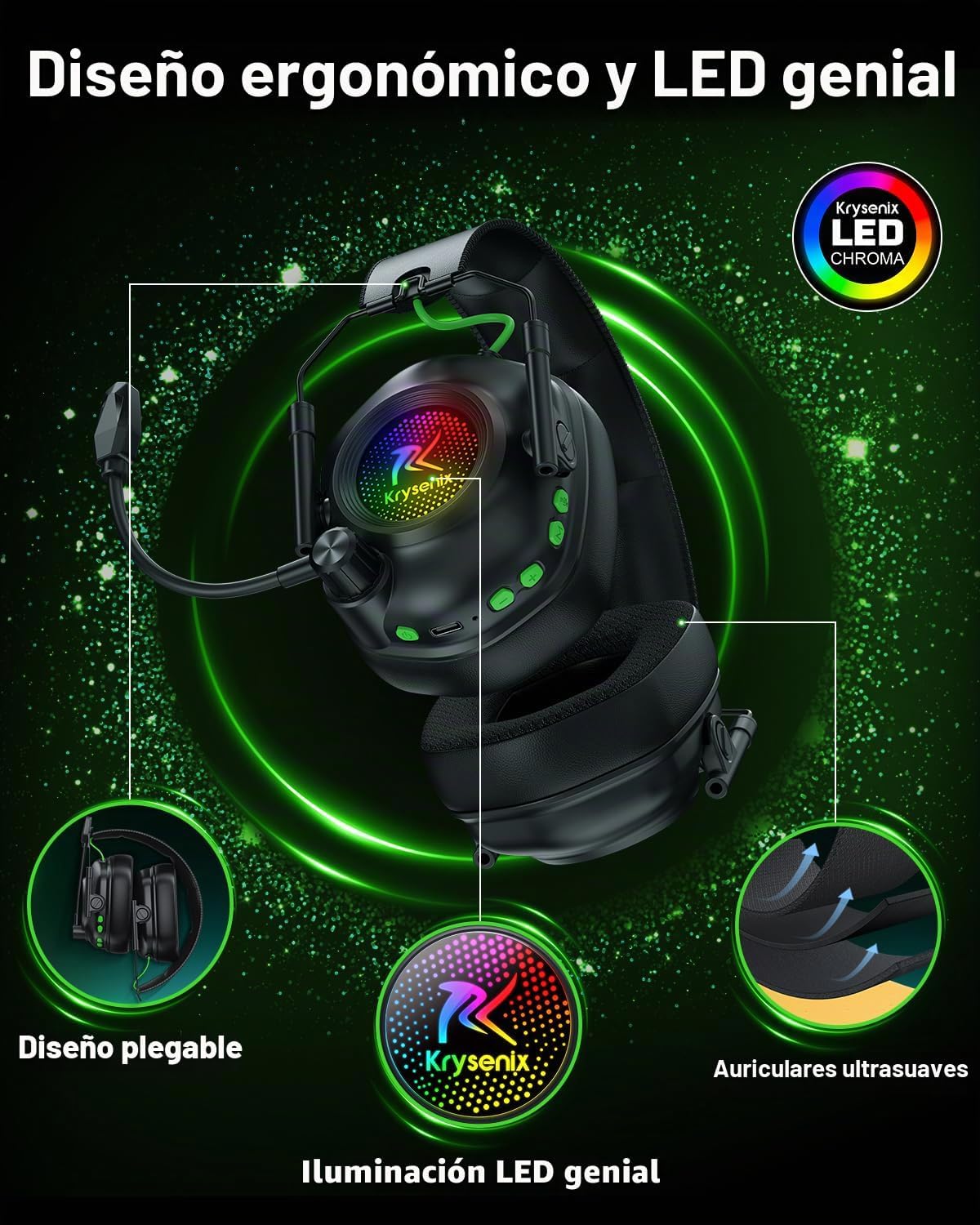 Auriculares inalámbricos para juegos con micrófono para PS5, PS4 y...