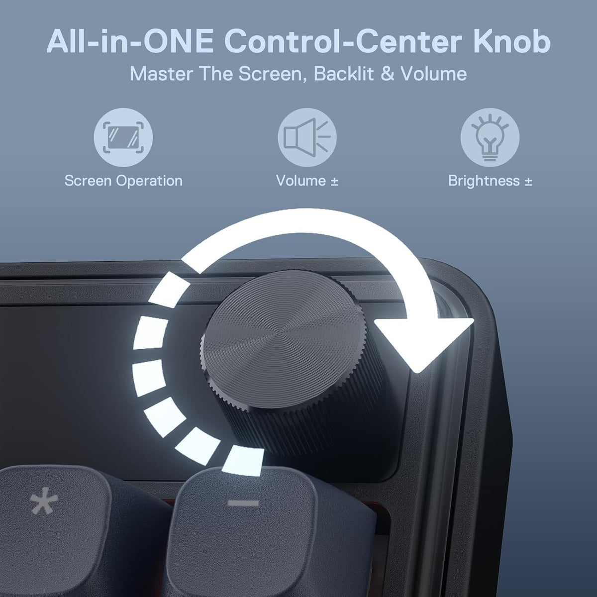 Redragon K761 PRO - Teclado, pantalla y perilla para juegos con jun...