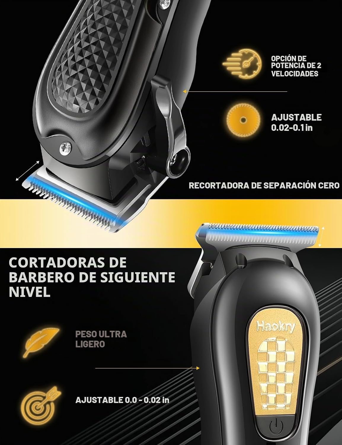 Haokry Cortadora de pelo y recortadora para hombres, juego de corta...