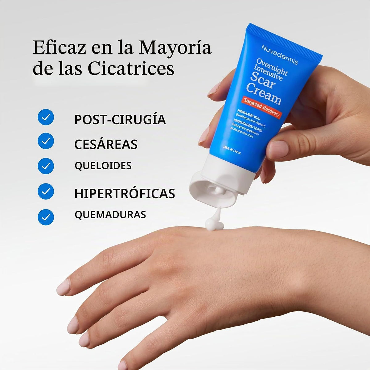 NUVADERMIS - Crema de gel de silicona para cicatrices quirúrgicas y...