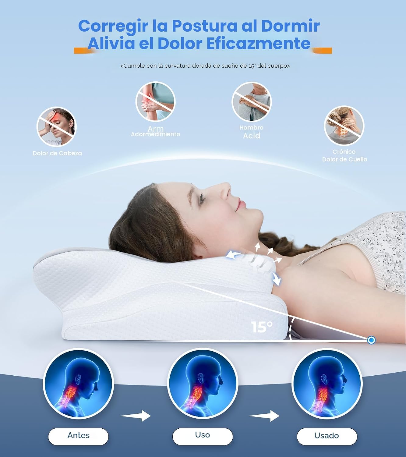 Almohada de Alivio del Dolor Ultra de Enfriamiento para Soporte de...