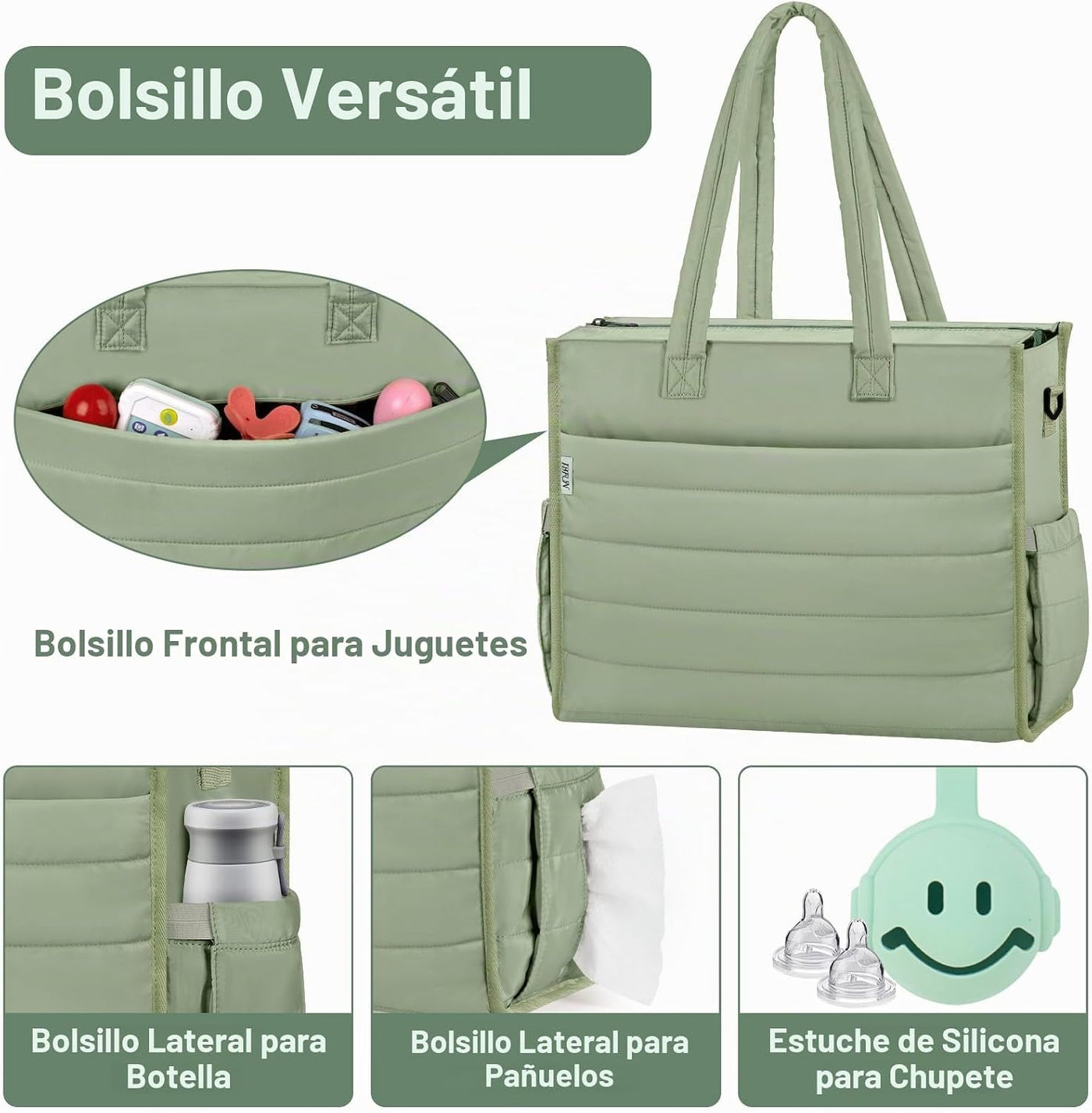 IBFUN Bolso de Pañales para Bebé - Bolso Grande para Bebé 4Pcs con...
