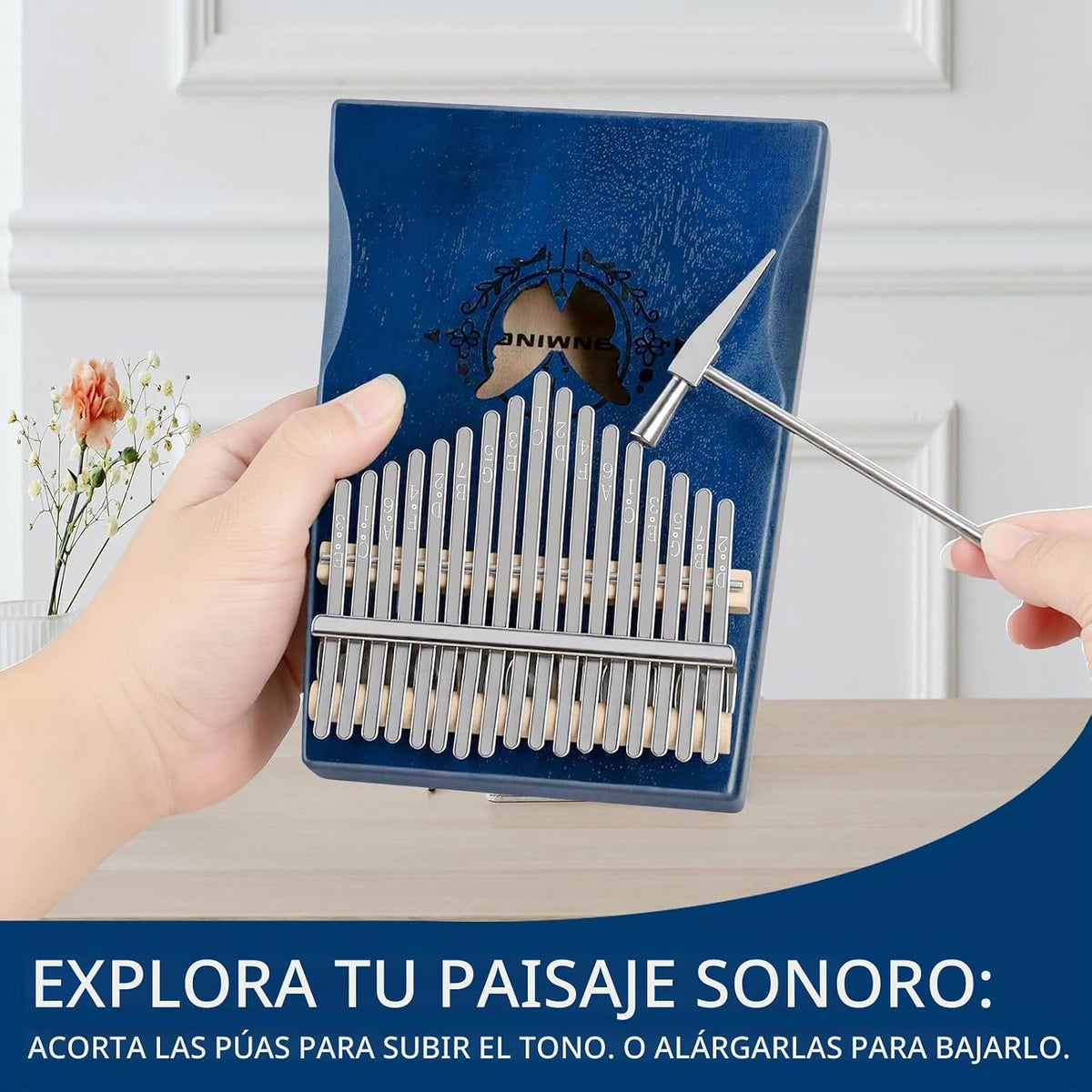 RANMING Piano de pulgar Kalimba de 17 teclas de madera maciza de ca...