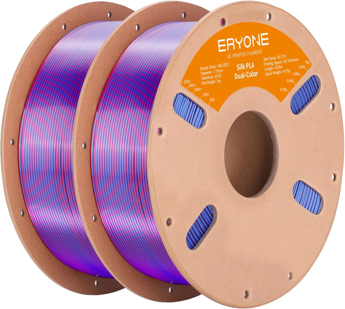 ERYONE Filamento PLA de Seda de Doble Color para Impresora 3D 1.75m...