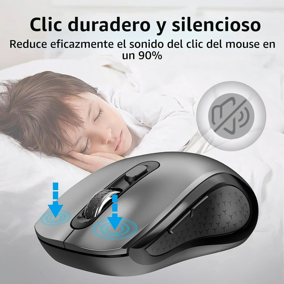 Ratón Inalámbrico Ergonómico, Ratón con Botones Laterales, 2400 DPI...