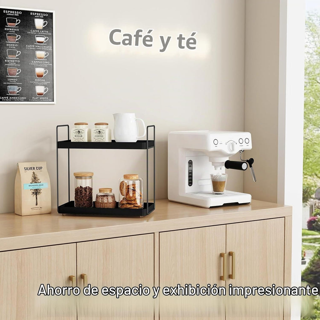 Forbena Organizador de mostrador de baño negro, organizador de baño...
