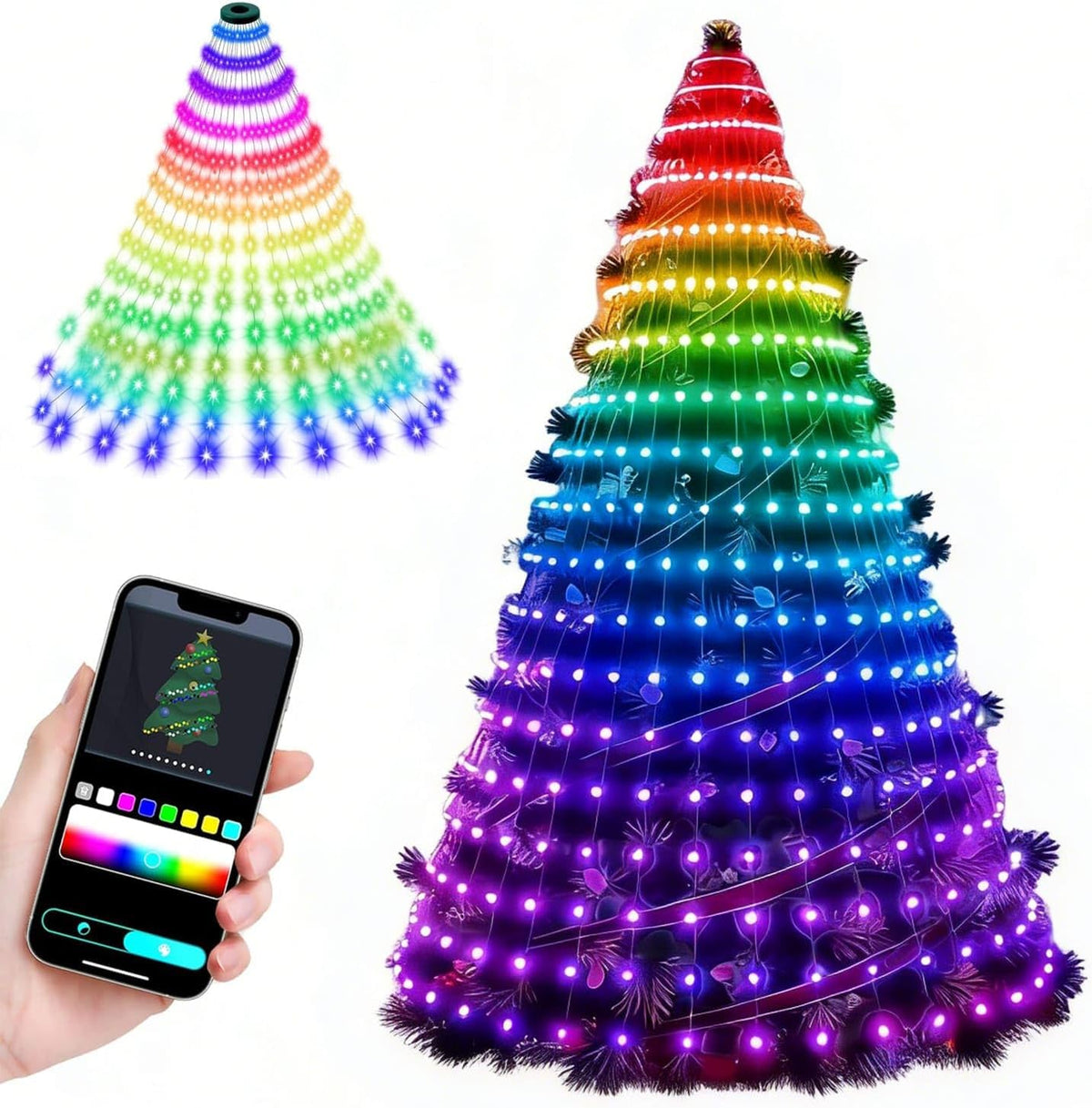 IC ICLOVER - 400 luces LED inteligentes para árbol de Navidad, con...
