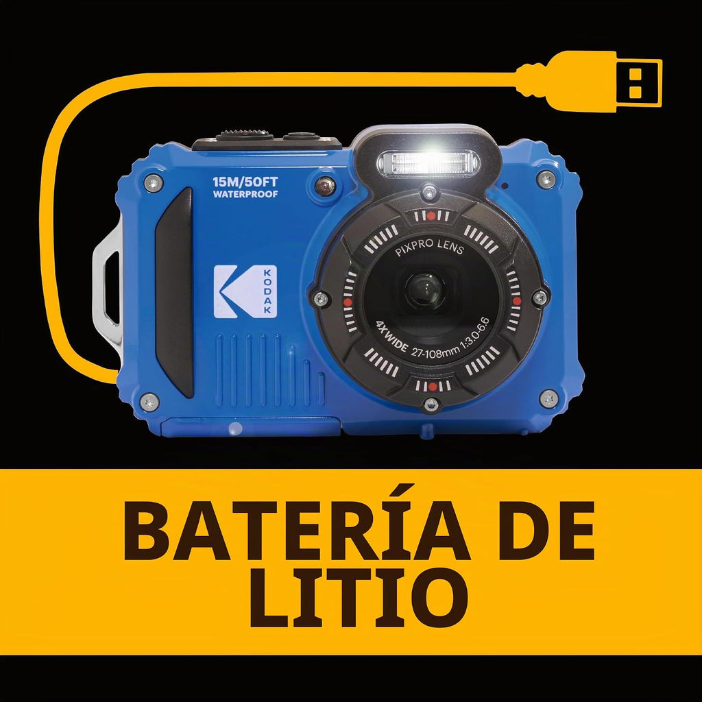KODAK PIXPRO WPZ2 - Cámara digital impermeable de 16 MP, 49.2 ft, z...