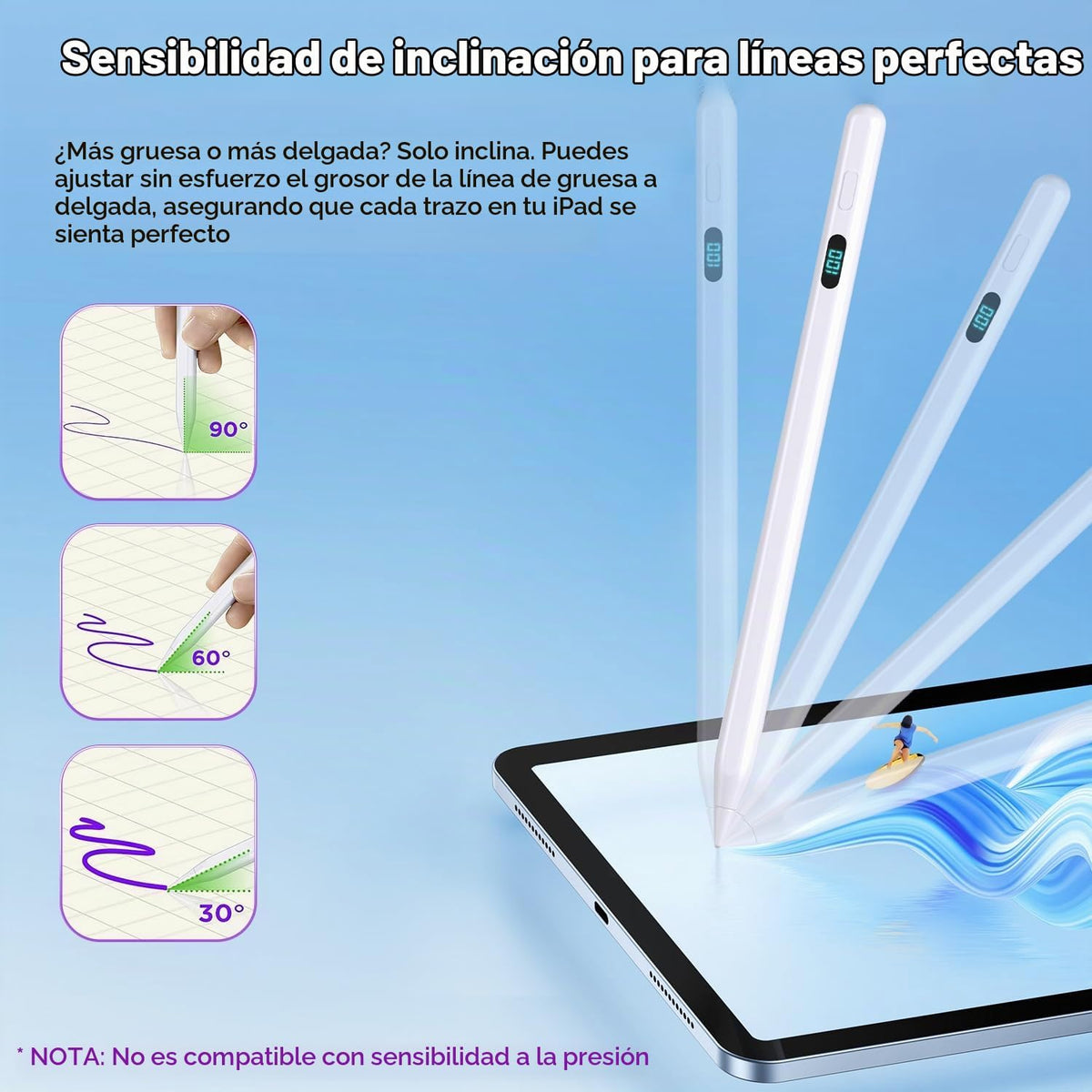 Lápiz óptico para iPad 2026-2018, magnético, rechazo de palma y car...