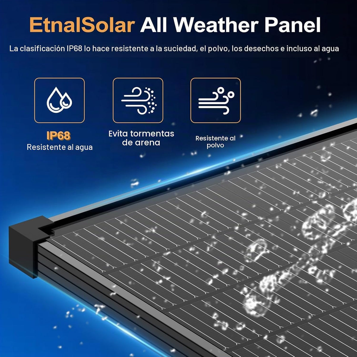 EtnalSolar Panel solar 16BB 100W tipo N 12V, 25.6% de alta eficienc...