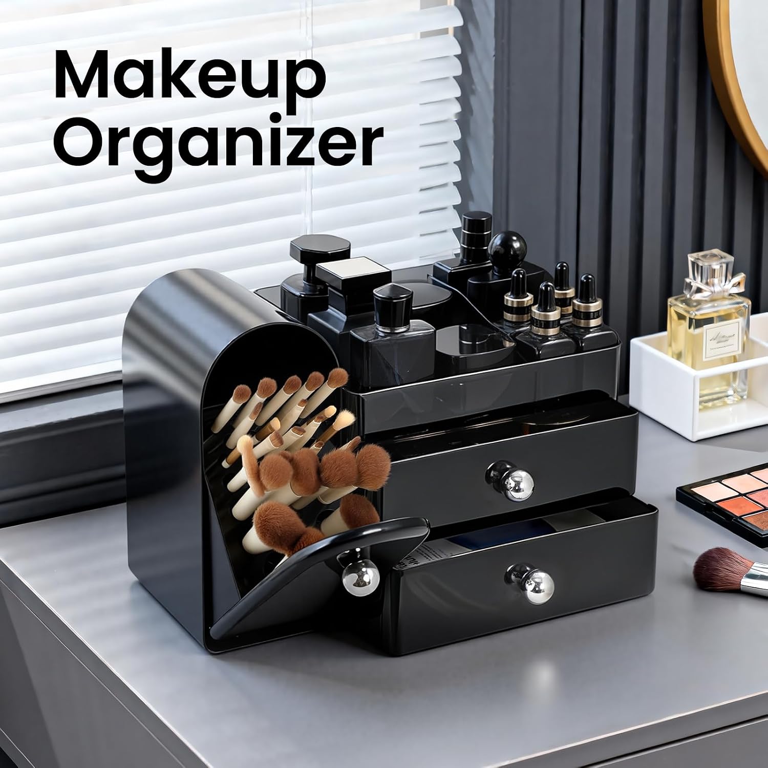 Organizador de Maquillaje, Organizador de Tocador con Soporte para...