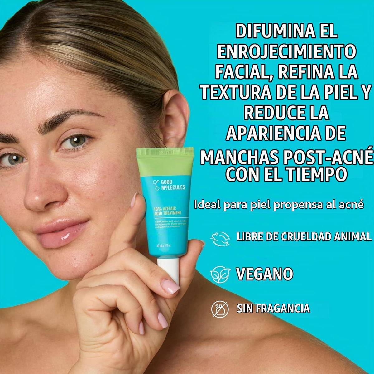 Good Molecules Tratamiento de ácido azelaico al 10% para la cara, 1...
