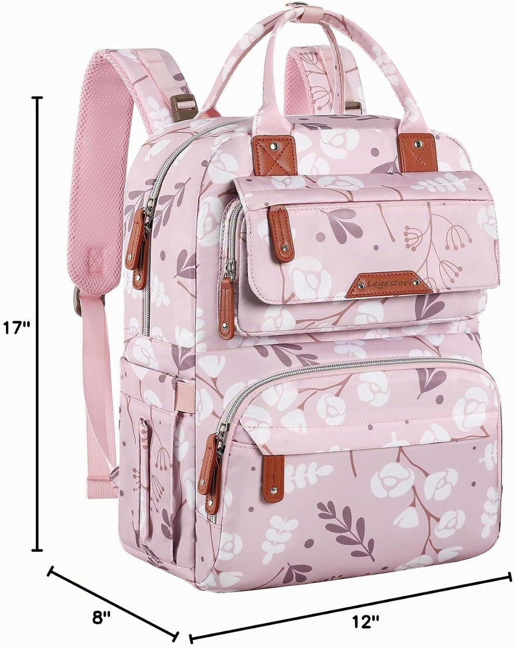 Mochila para pañales para bebé niña, bolsa de pañales impermeable m...