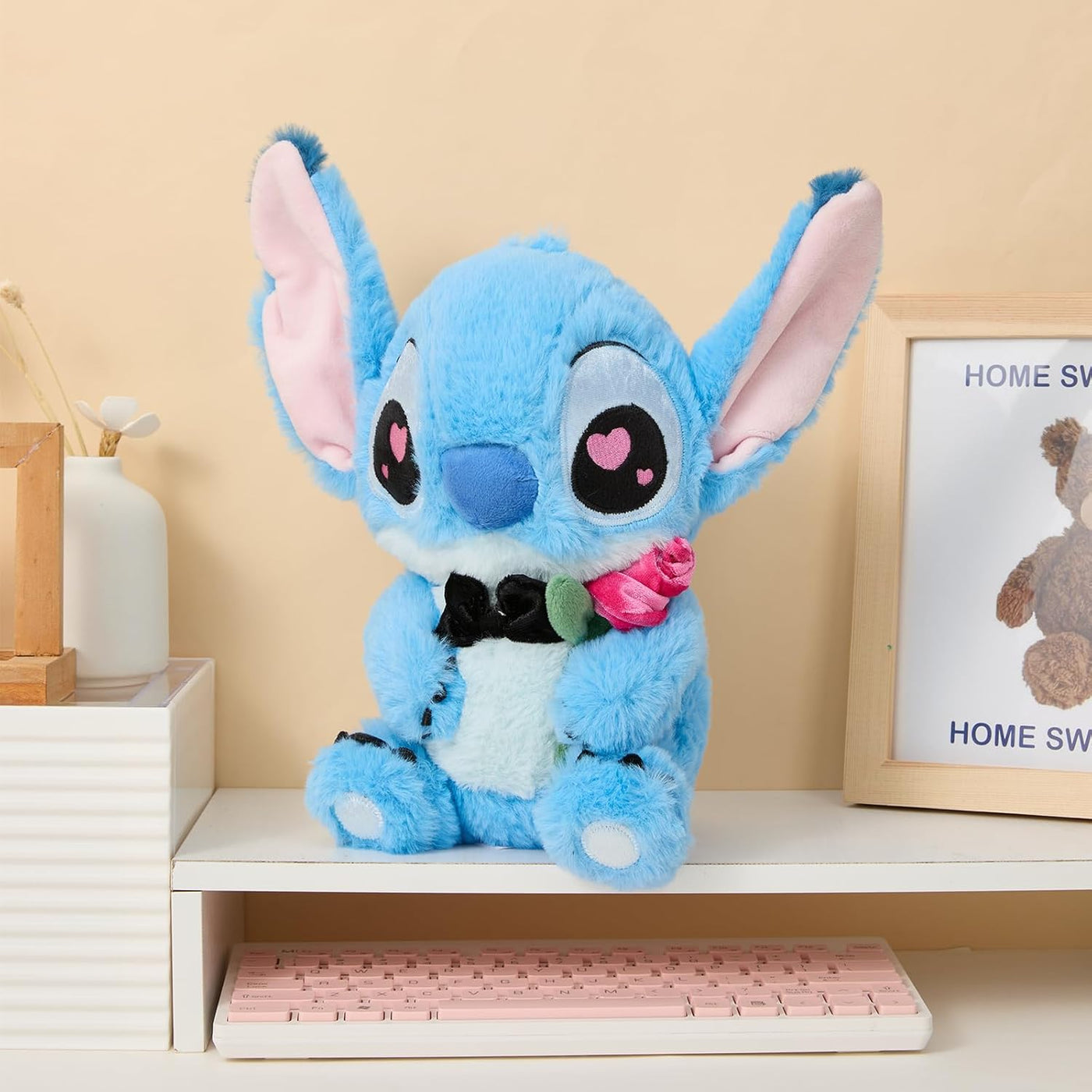 MINISO Disney Lilo & Stitch - Peluche romántico de punto sentado de...