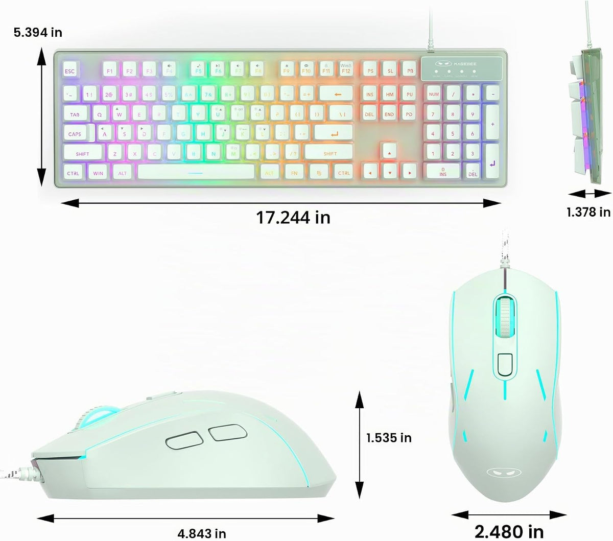 Combo de teclado y mouse para juegos, teclado K1 con retroiluminaci...